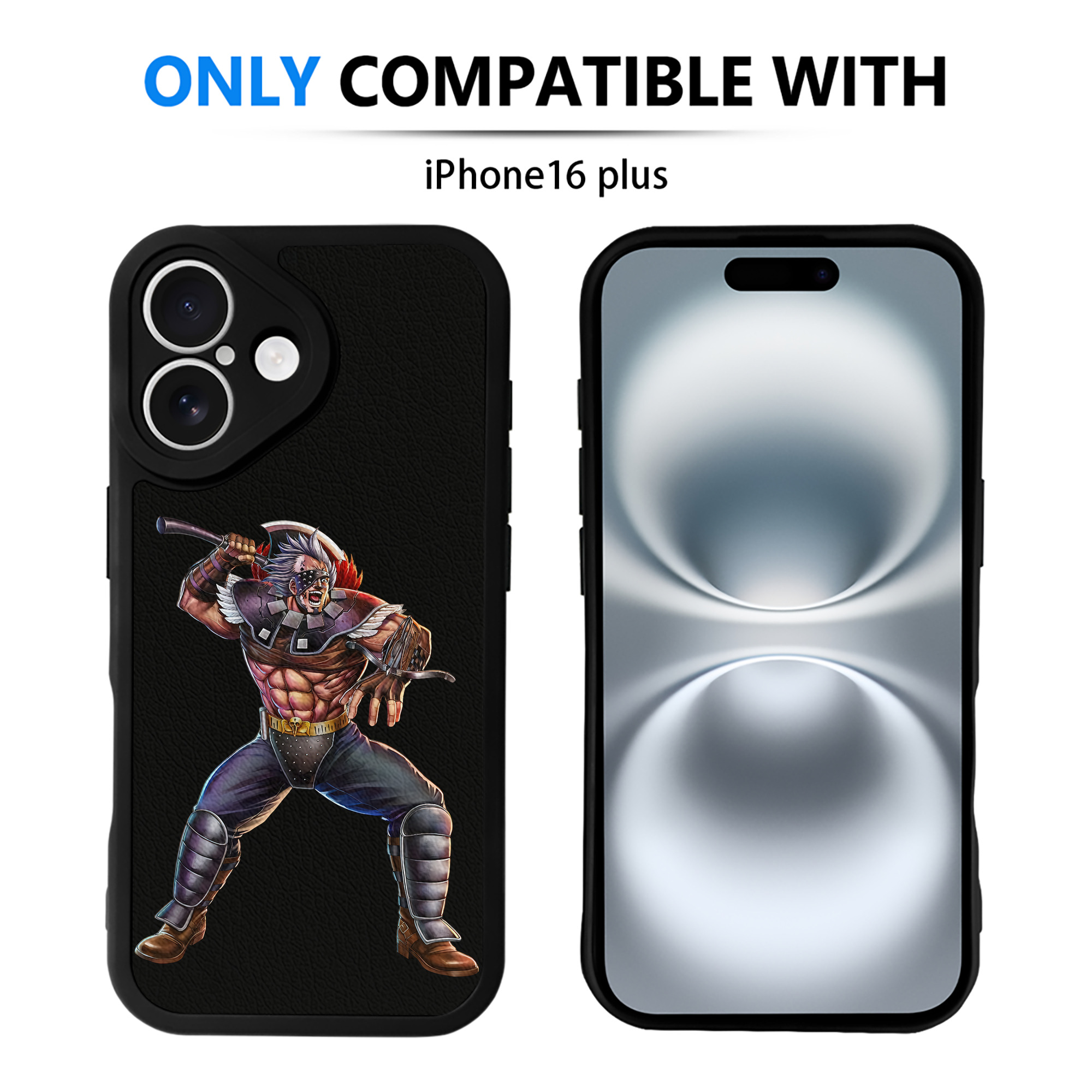 （画像用） 北斗の拳 Fist of the North Star 【iPhone 16シリーズ対応】シリコンスマホケース（レザー調） 材質：シリコン